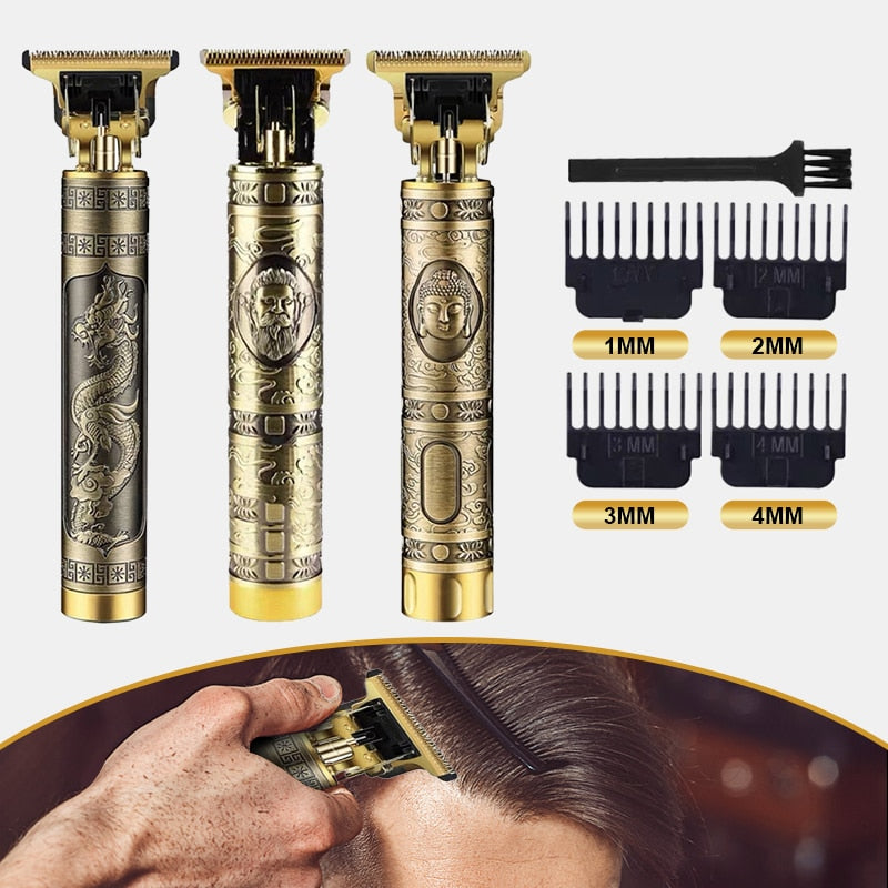 Aparador de cabelo vintage aparador de cabelo sem fio clipper barbeador elétrico